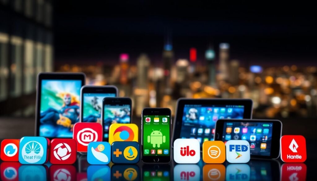Multiple devices showing IPTV and streaming apps – install IPTV on smart TV, Android, iOS, and tablets